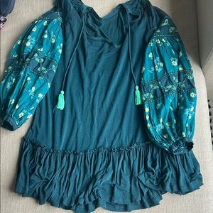 Teal Floral Women's Dress
